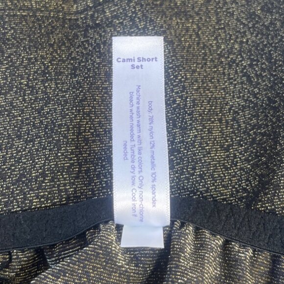 Cacique Cami Top Sleep Shirt Womens Size 14/16 Metallic Black Gold New WOT - Picture 5 of 5